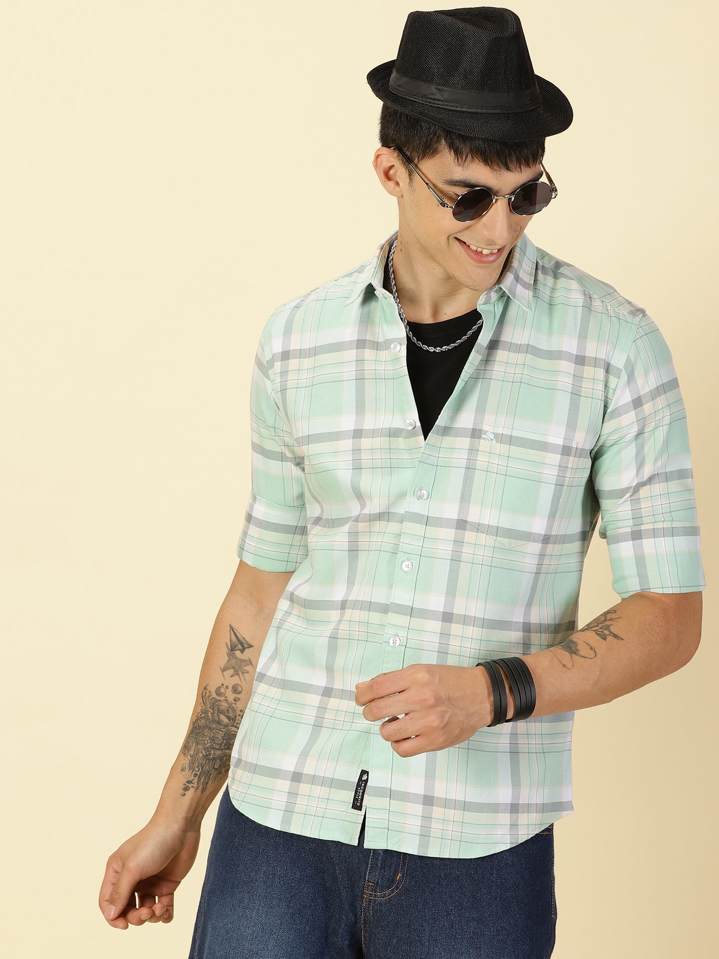 Oxford Checks Pastel Green Shirt