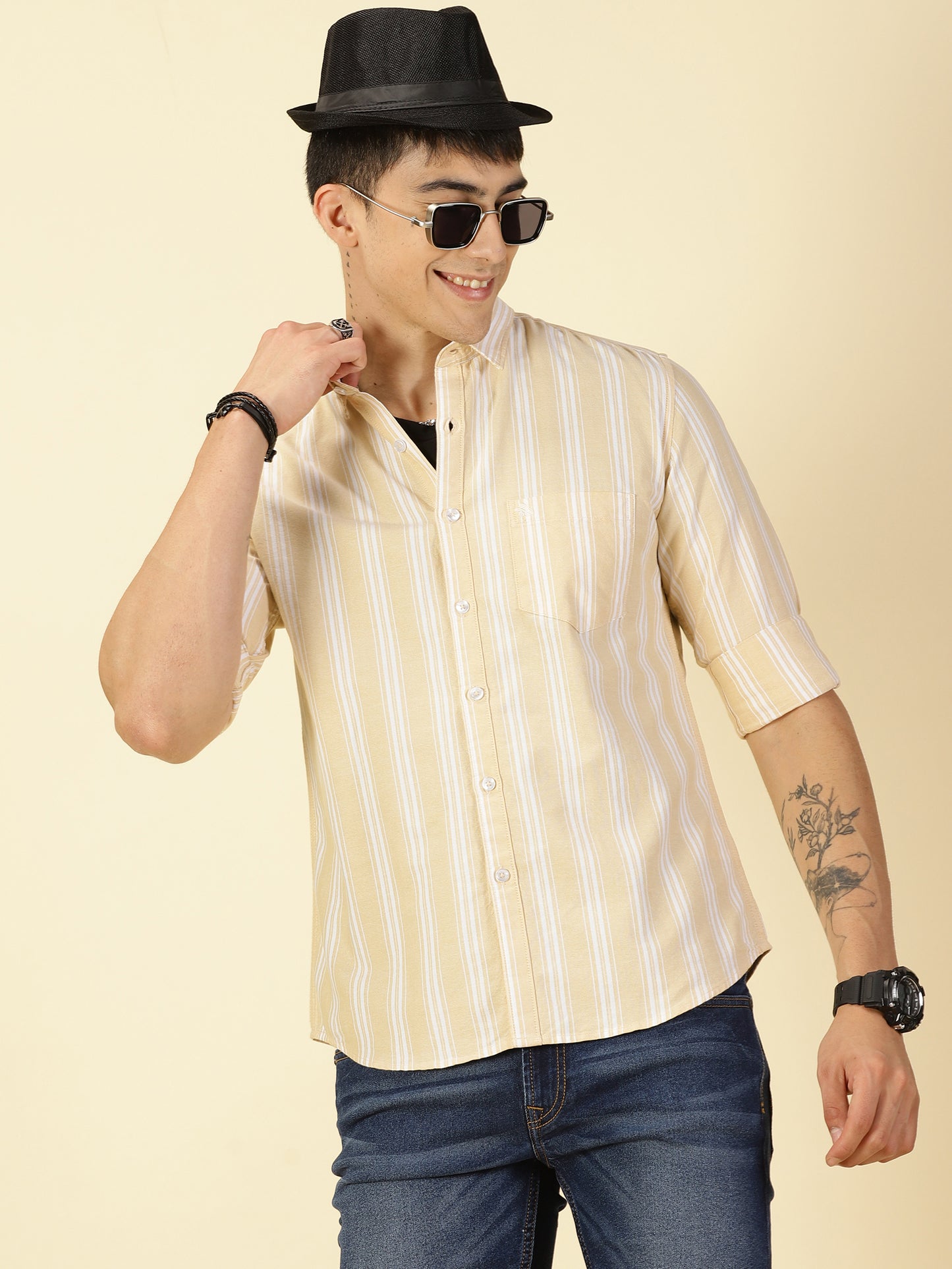 Oxford Striped Mustard Yellow Shirt