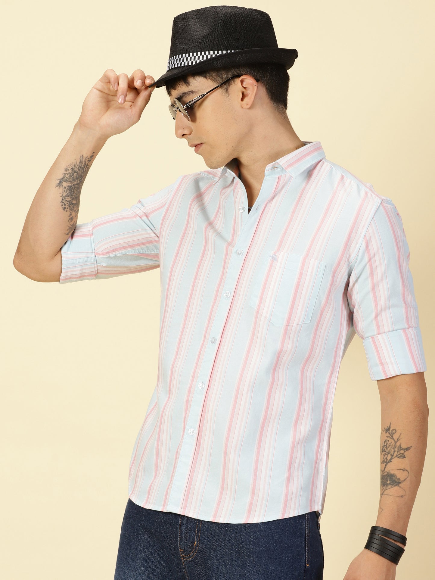 Oxford Striped Blue and Pink Shirt