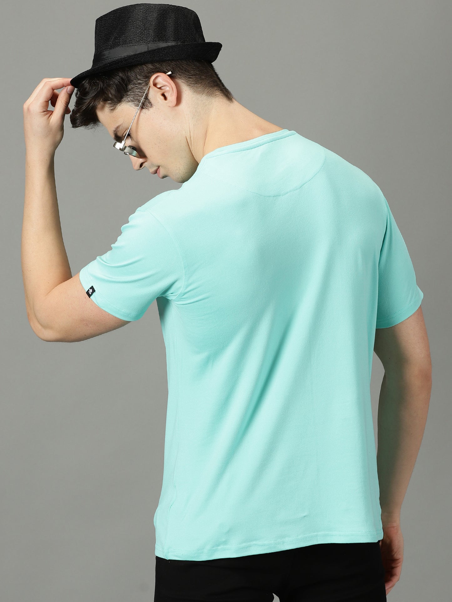 Mint Green Solid Crew Neck T-shirt