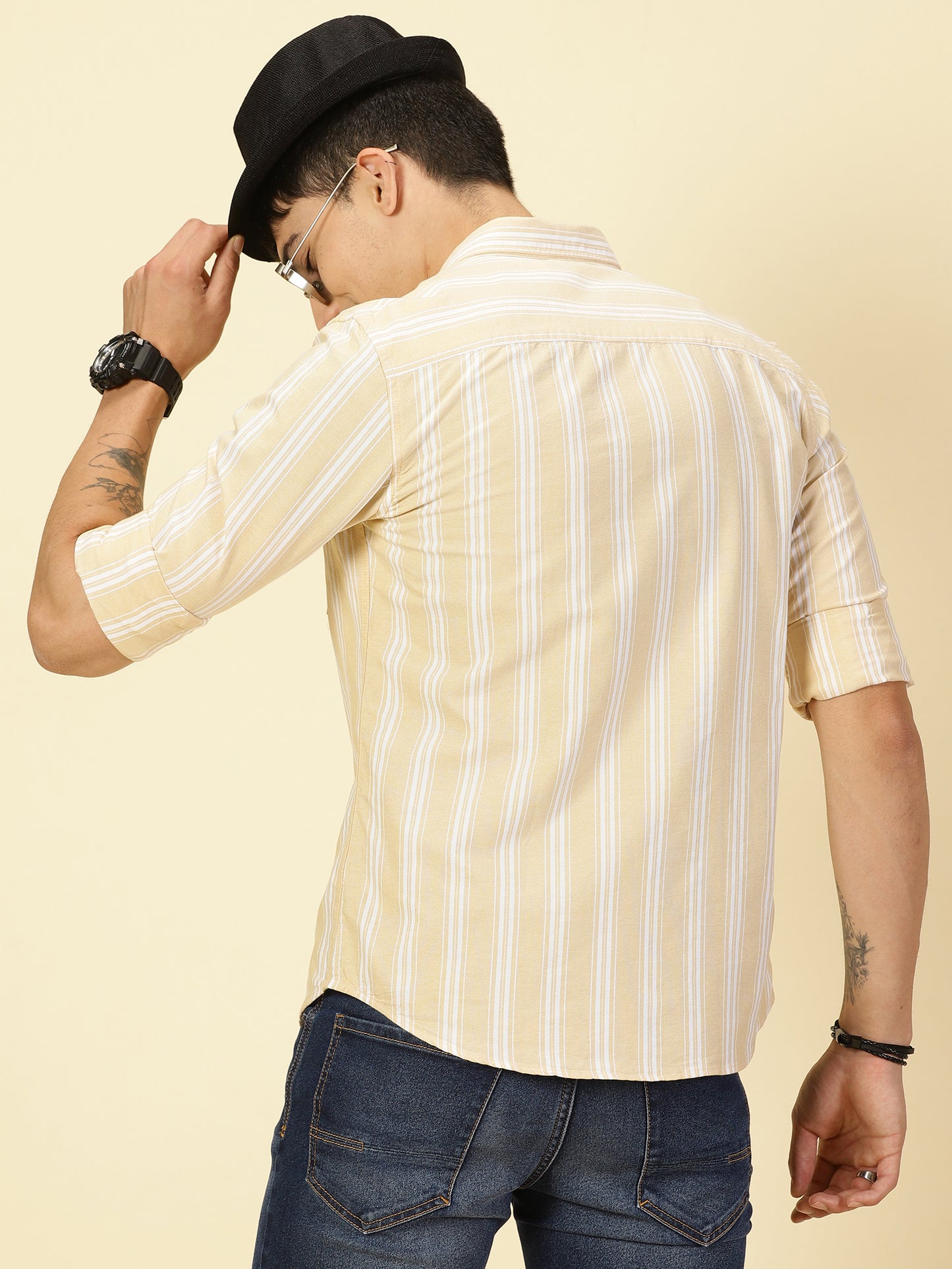 Oxford Striped Mustard Yellow Shirt