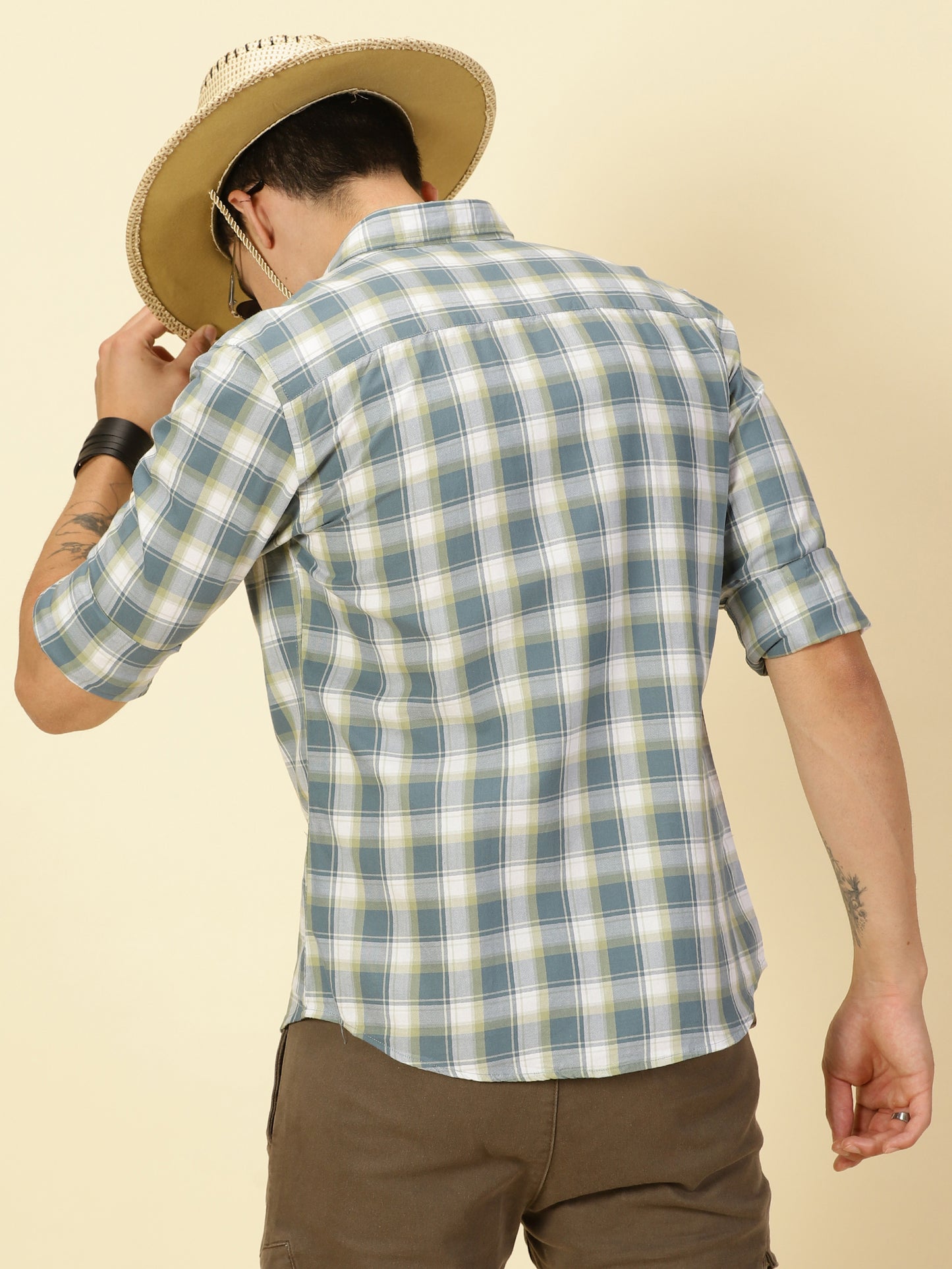 Oxford Checks Teal Blue Shirt