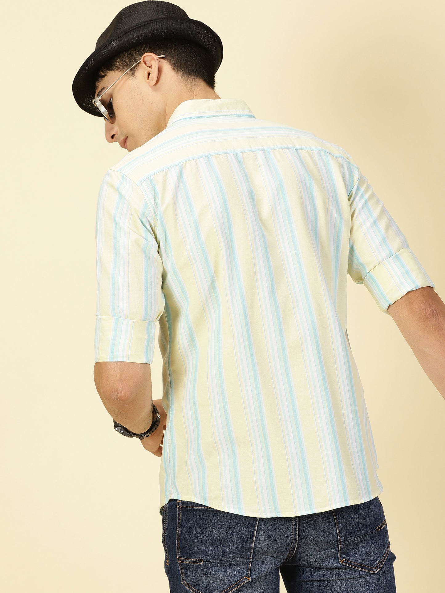 Oxford Striped Mint and Yellow Shirt