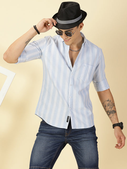 Oxford Striped Sky Blue Shirt